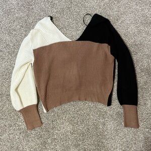 Love J sweater - Black, White, and Brown